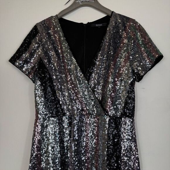 Badgley Mischka Multi Sequin Striped Dress ♥️ - Picture 8 of 10